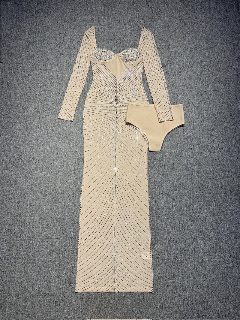 Luxury Crystals Beige Women Pr - Women Luxury Formal Wear ulasan dan harga