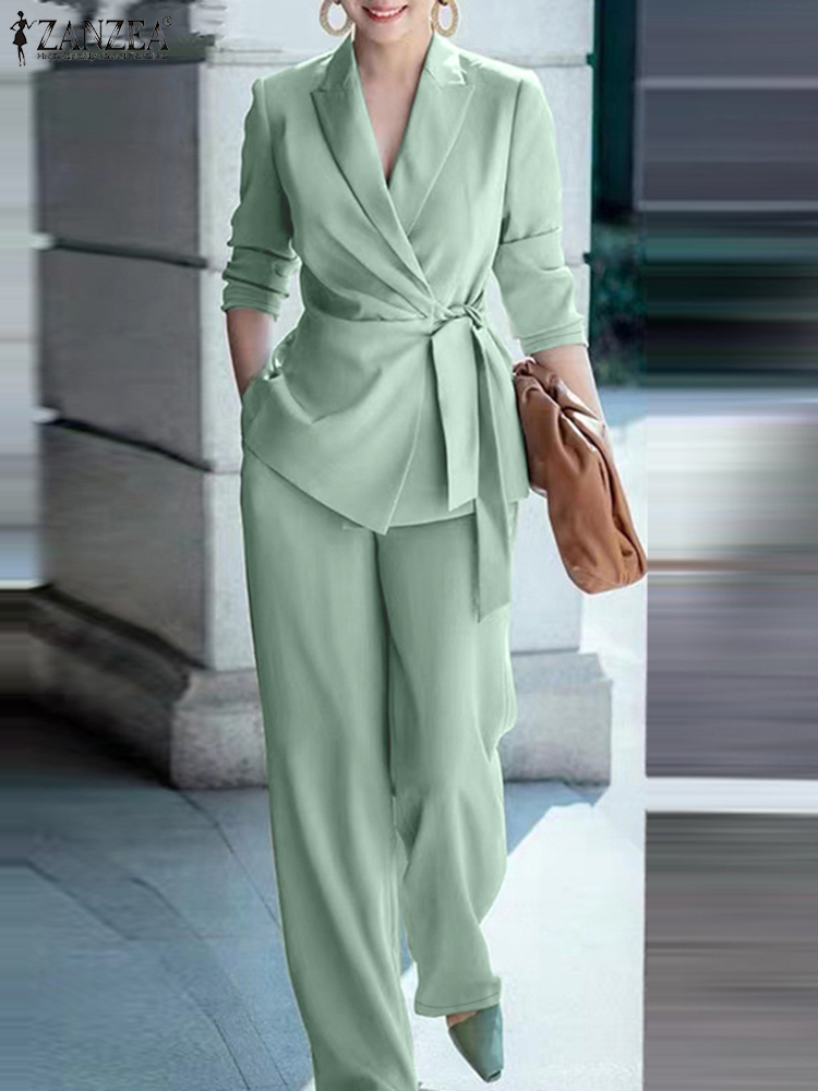 ZANZEA Spring 2pcs Office Wome - Women Formal Wear Set ulasan dan harga