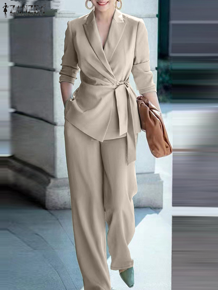 ZANZEA Spring 2pcs Office Wome - Women Formal Wear Set ulasan dan harga