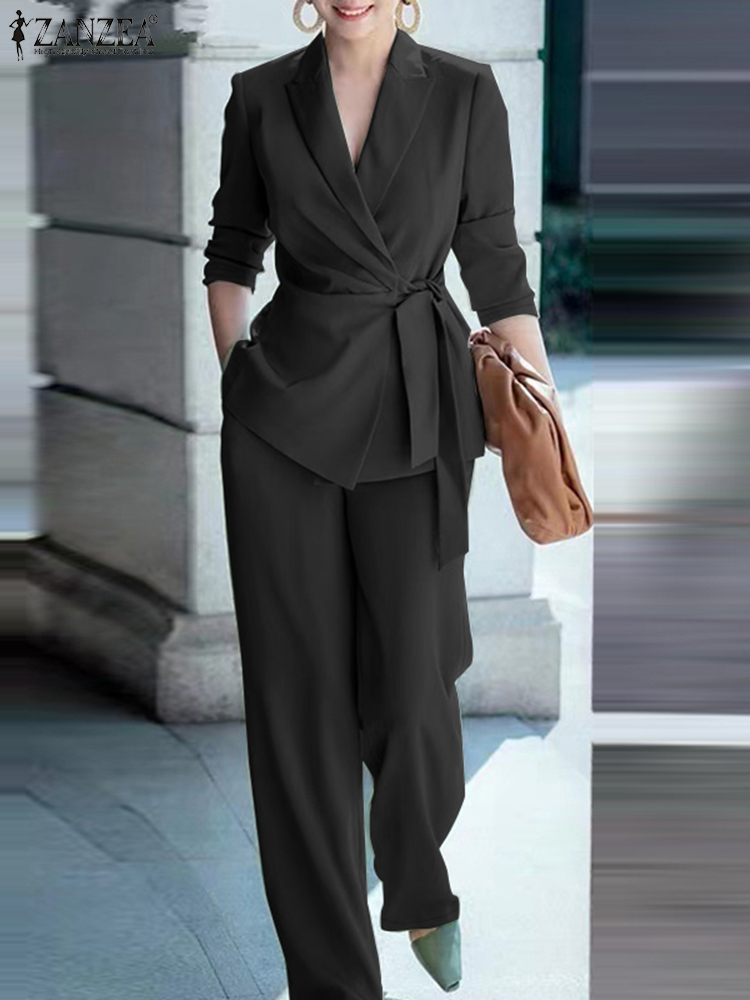ZANZEA Spring 2pcs Office Wome - Women Formal Wear Set ulasan dan harga
