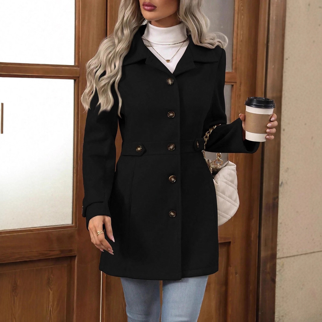 Elegant Midi Wool Womens Coat  - Tailored Coat Wool ulasan dan harga