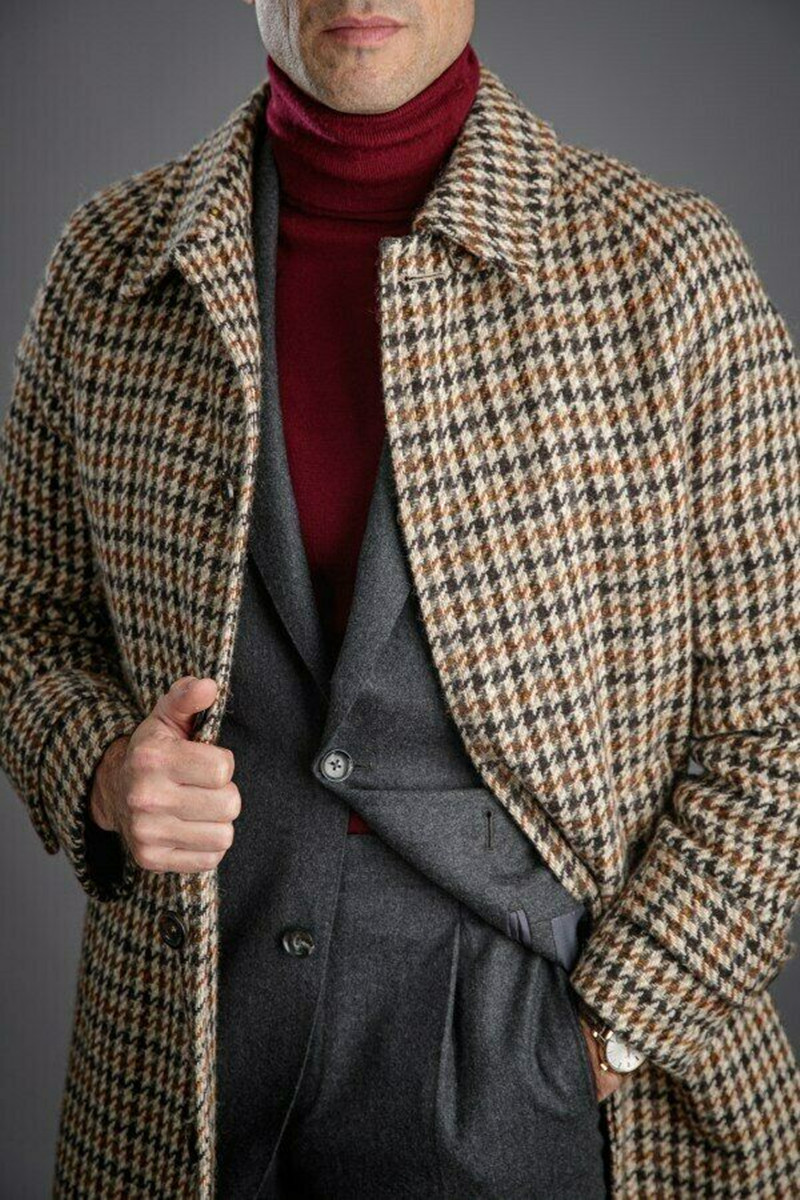 Long Woolen Men Coat Literatur - Tailored Coat Wool ulasan dan harga