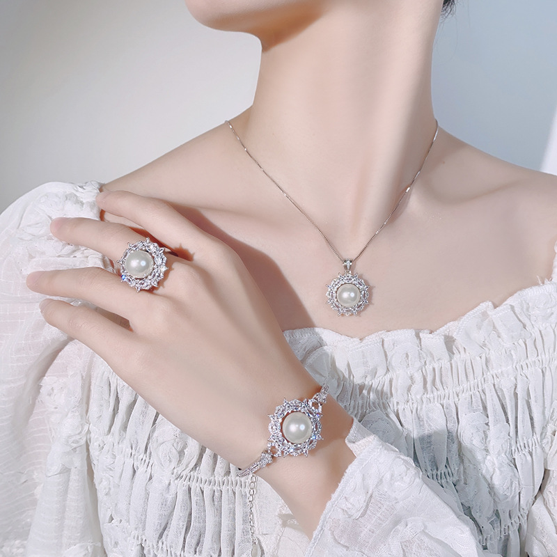 New Jewelry Pearl Gemstone Set - Pearl Necklace Set ulasan dan harga