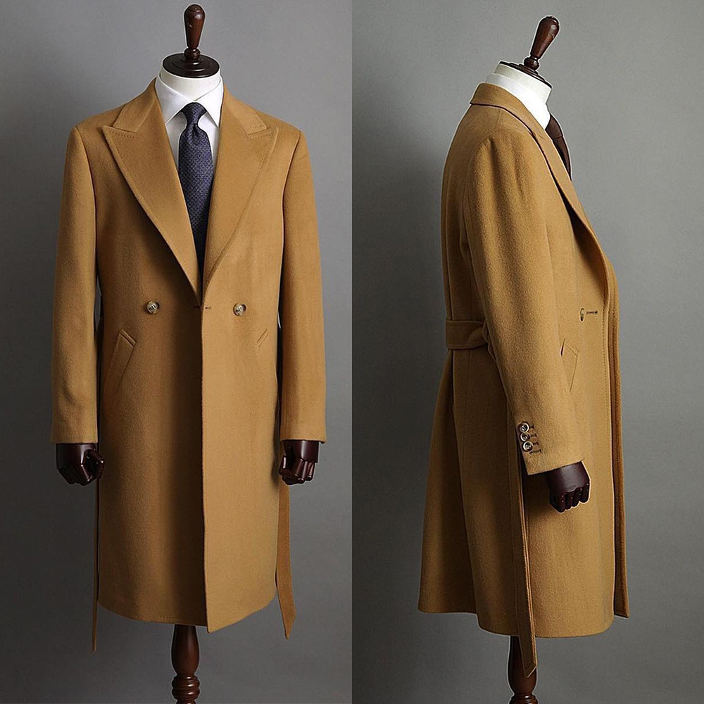 Men Overcoat Light Tan Men Sui - Tailored Coat Wool ulasan dan harga