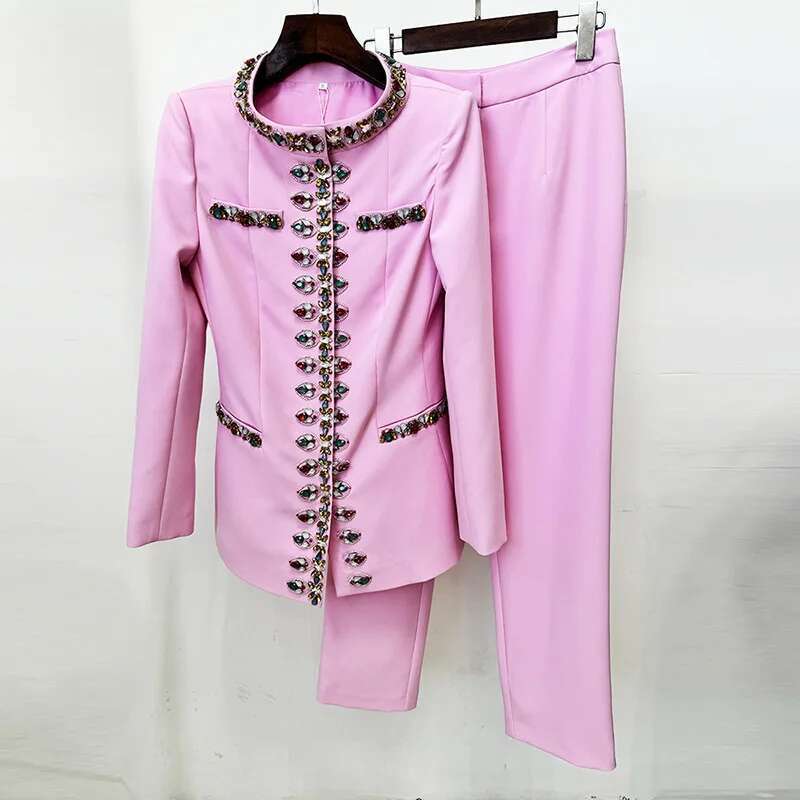 Luxury 2025 Spring Crystal Pan - Women Formal Wear Set ulasan dan harga