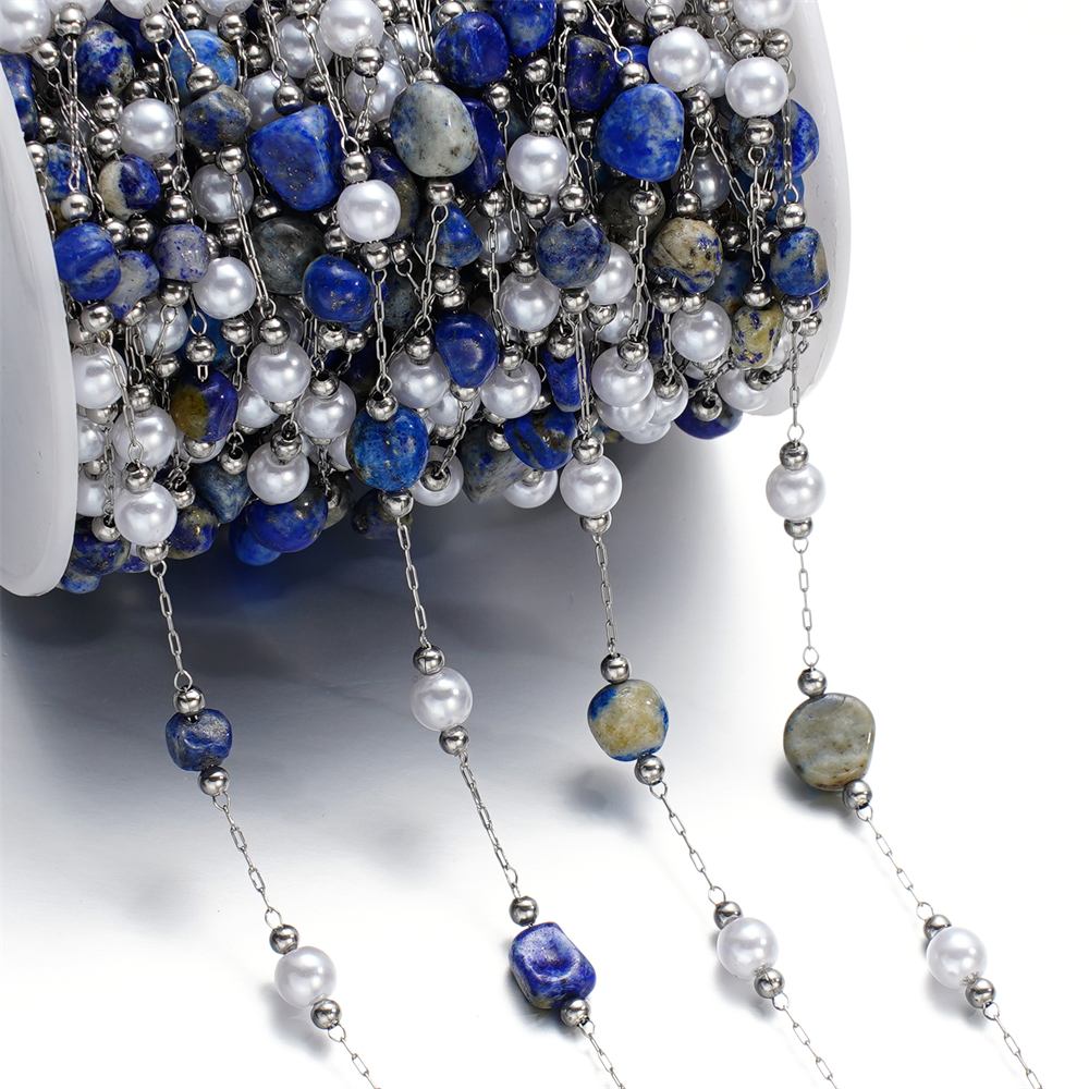1Meter/Lot Stainless Steel Irr - Pearl Necklace Set ulasan dan harga