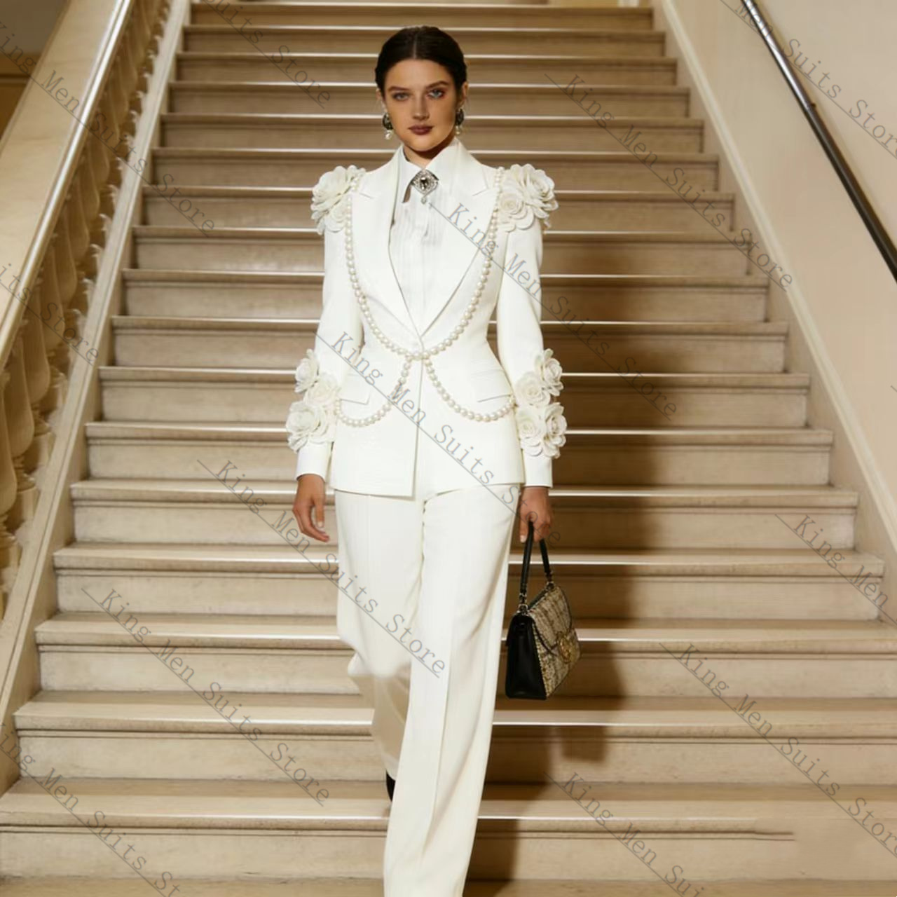 Luxury White Women Suit Set 2  - Women Luxury Formal Wear ulasan dan harga