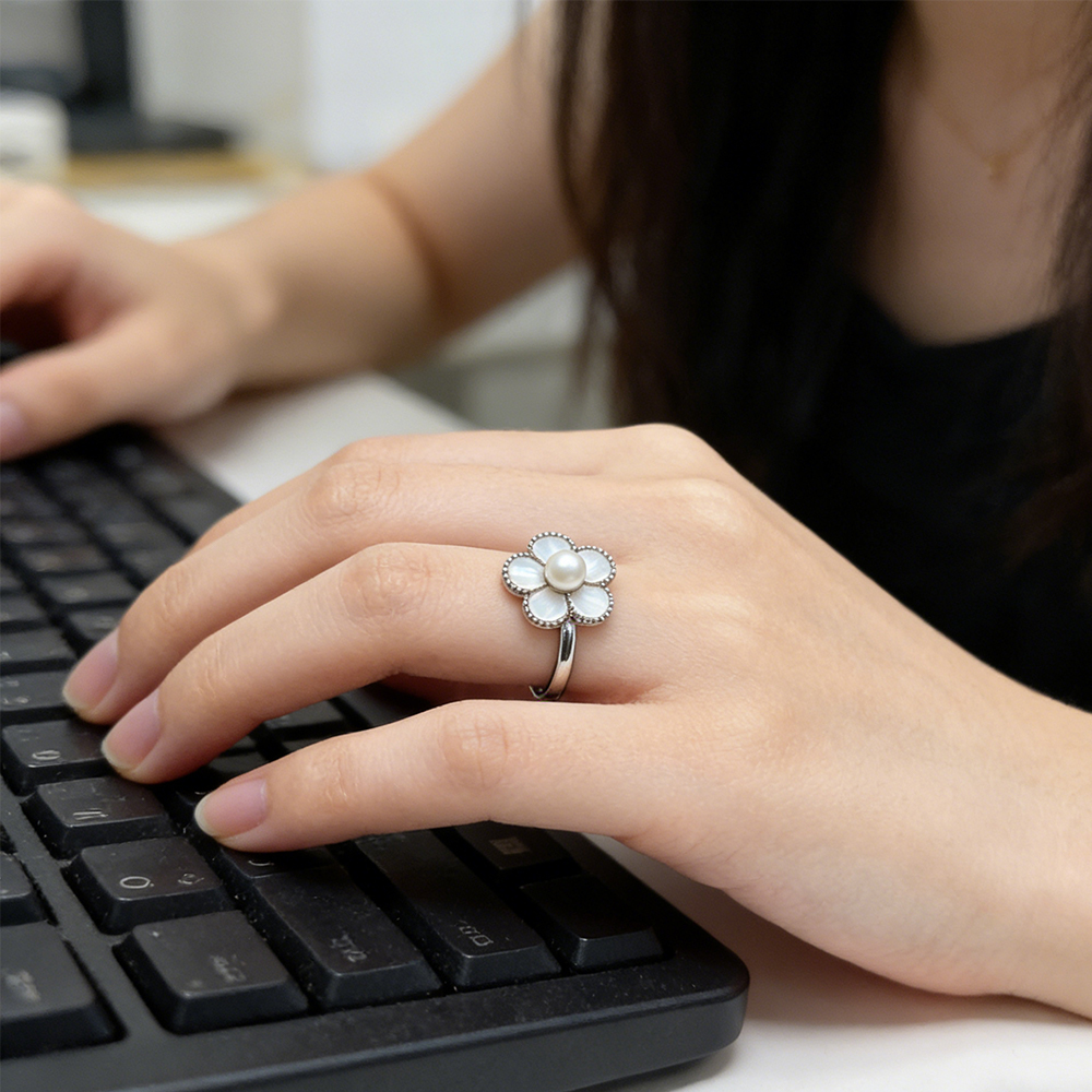 Vintage Ring With Of Pearl And - Formal Wear Jewelry For Women ulasan dan harga