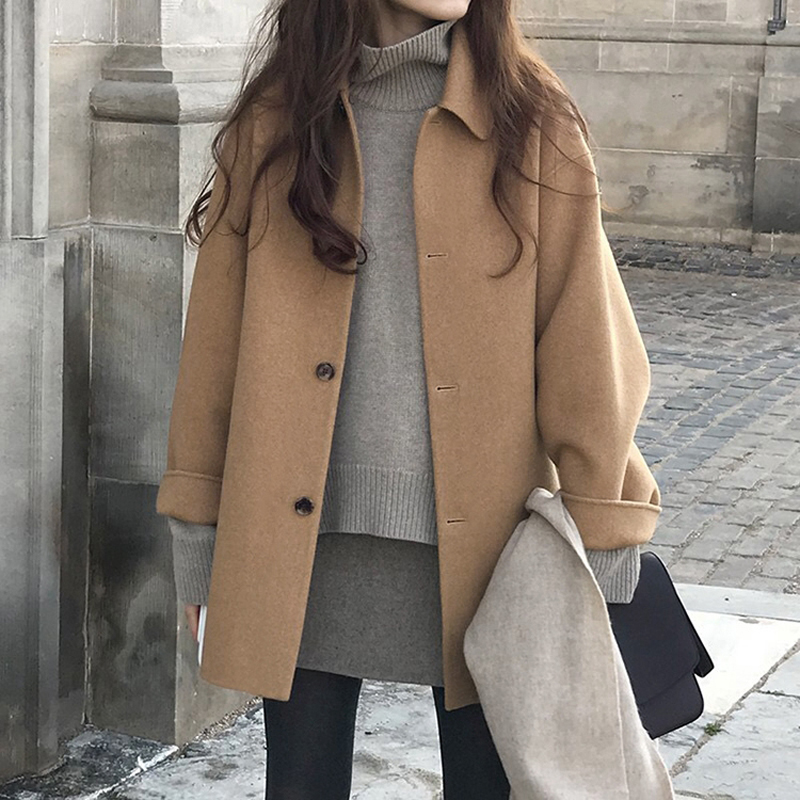 Zoki Autumn Faux Wool Coat Wom - Tailored Coat Wool ulasan dan harga