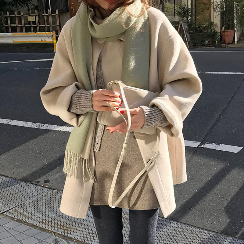 Zoki Autumn Faux Wool Coat Wom - Tailored Coat Wool ulasan dan harga