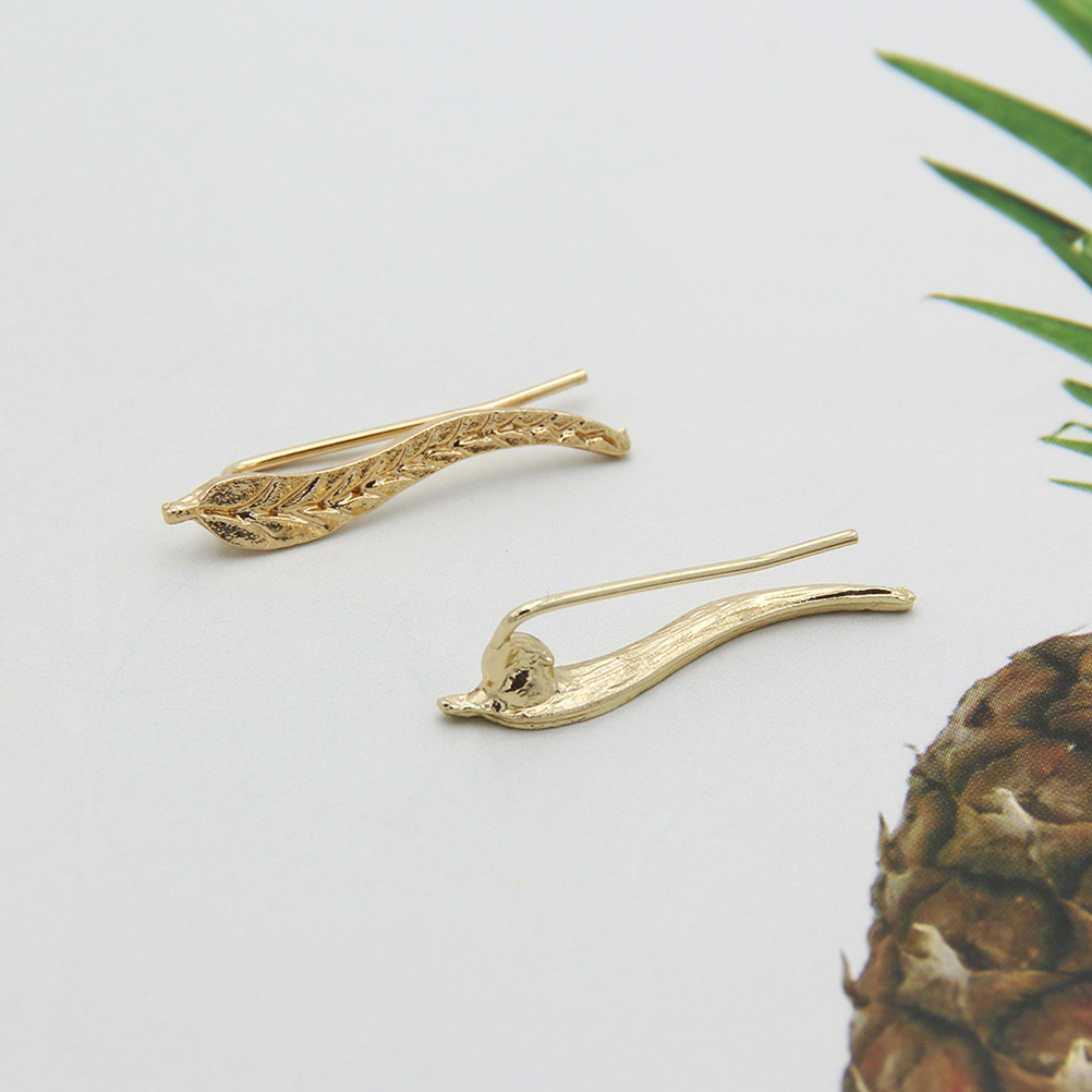 1 Pair Leaf Ear Climbers Golde - Formal Wear Jewelry For Women ulasan dan harga