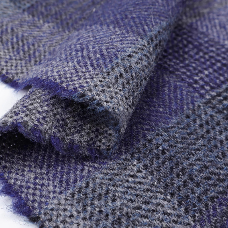 Lue Plaid 95%Wool Tweed Sewing - Tailored Coat Wool ulasan dan harga