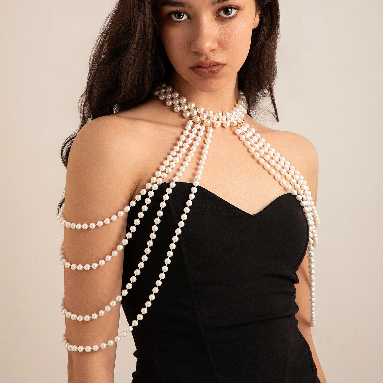 Bridal Tassel Imitation Pearl  - Pearl Necklace Set ulasan dan harga