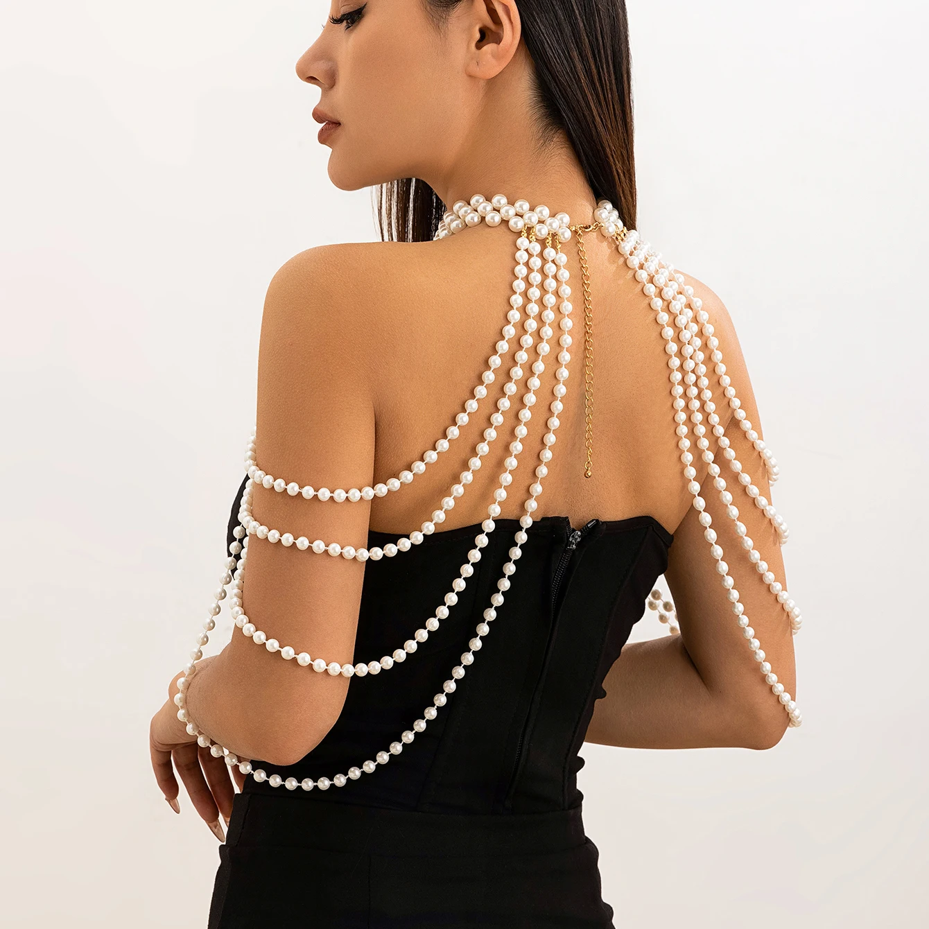 Bridal Tassel Imitation Pearl  - Pearl Necklace Set ulasan dan harga
