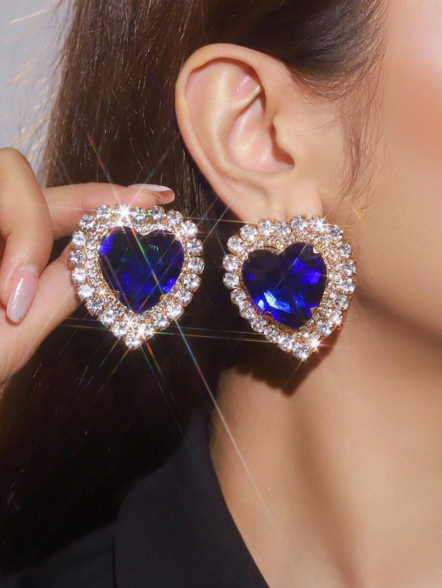 Luxury Heart-Shaped Crystal Rh - Formal Wear Jewelry For Women ulasan dan harga