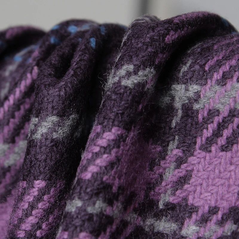 Redraspberry Purple Plaid Twee - Tailored Coat Wool ulasan dan harga