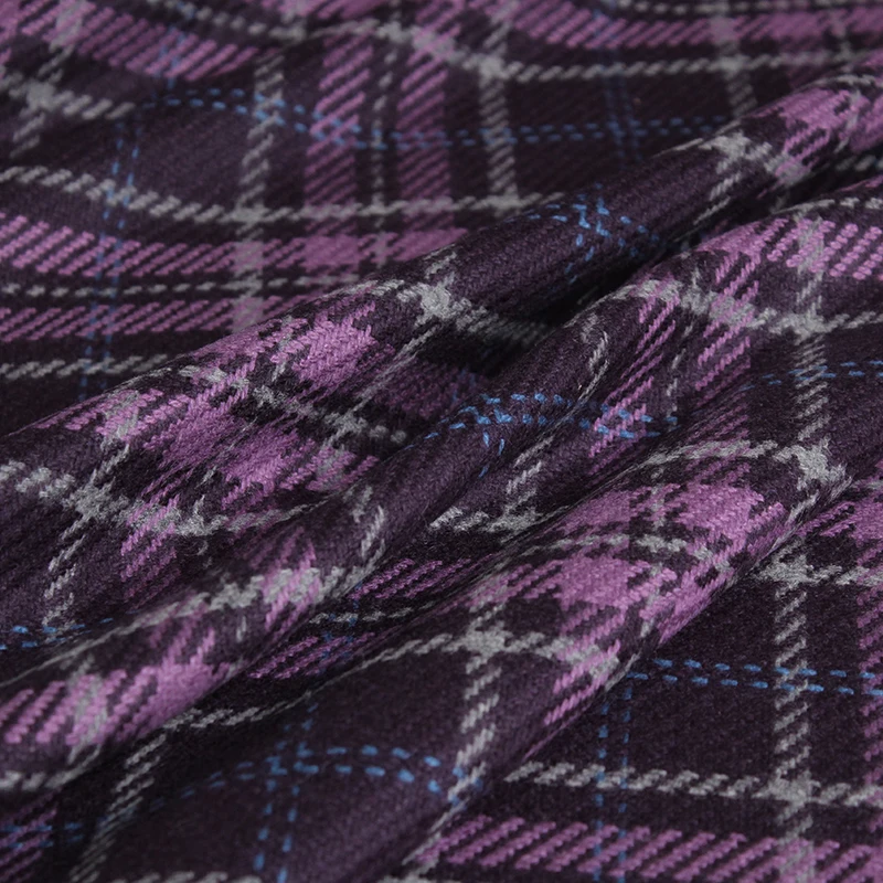 Redraspberry Purple Plaid Twee - Tailored Coat Wool ulasan dan harga
