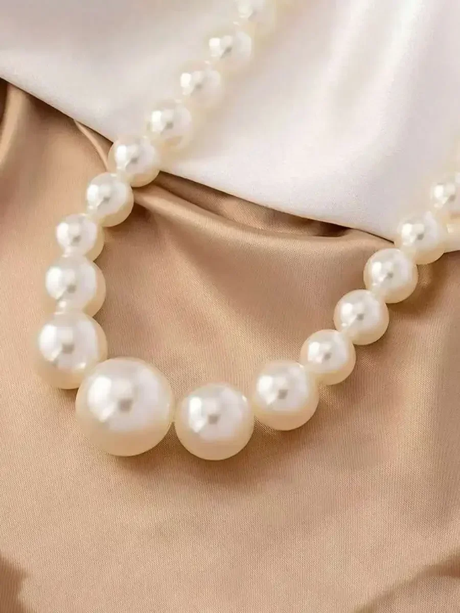 Elegant Pearl Necklace Set Wit - Pearl Necklace Set ulasan dan harga