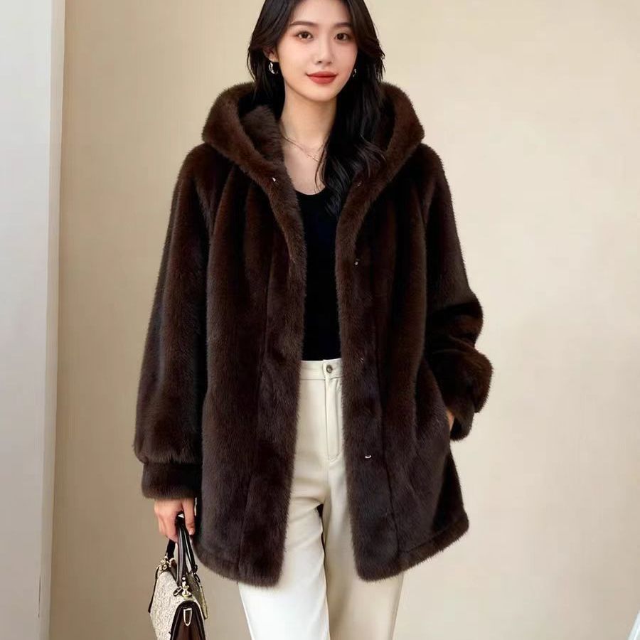 Faux Fur Mink Coats Womens Aut - Tailored Coat Wool ulasan dan harga