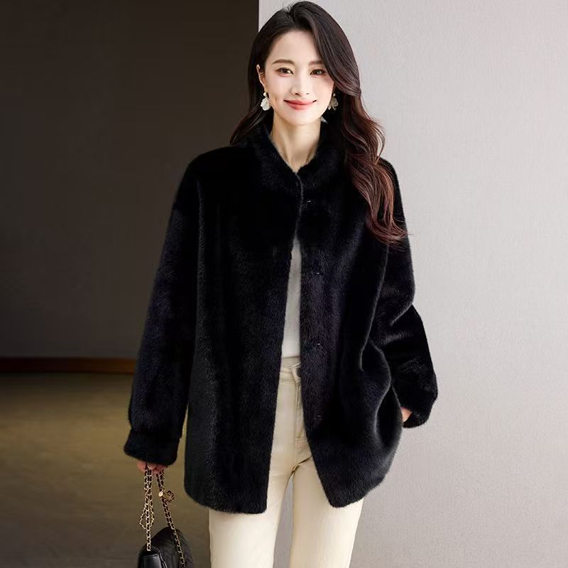 Faux Fur Mink Coats Womens Aut - Tailored Coat Wool ulasan dan harga