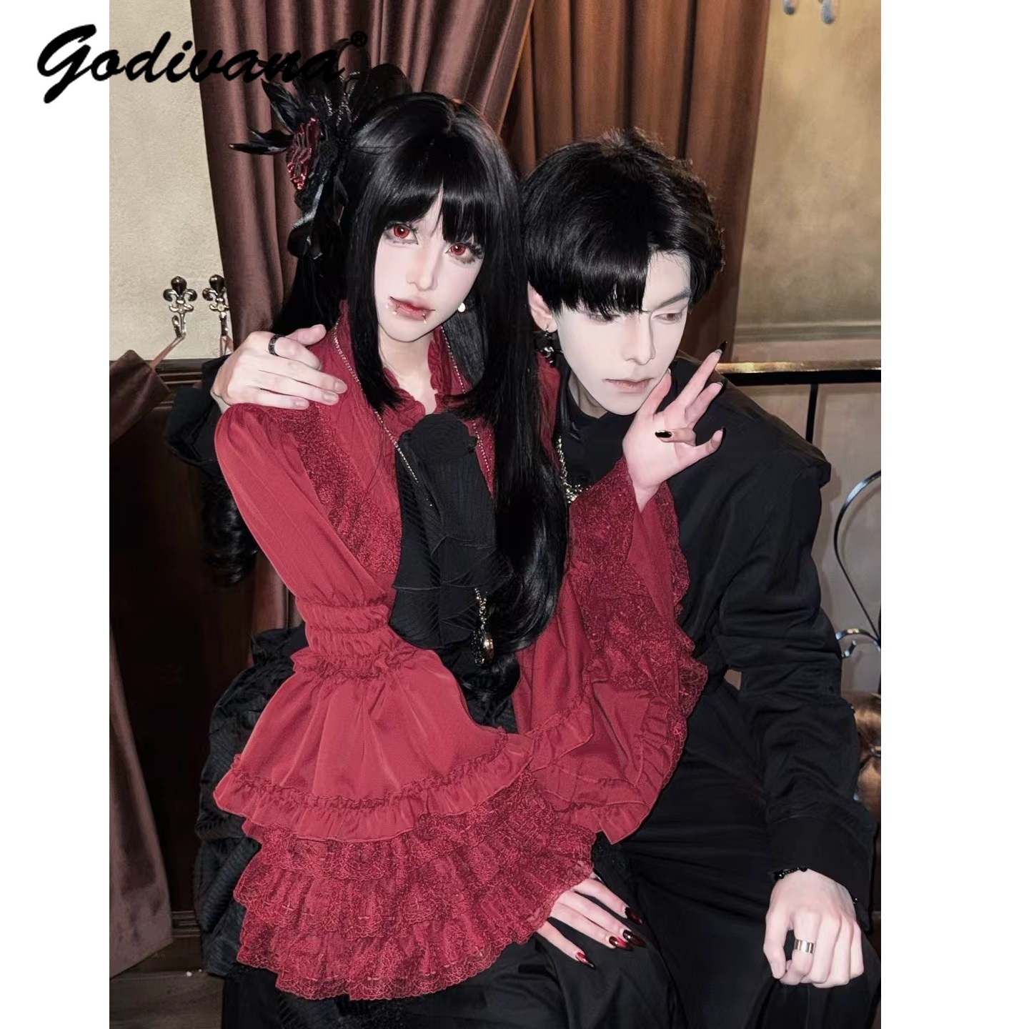 Original Lolita Chiffon Blouse - Women'S Gothic Formal Wear ulasan dan harga