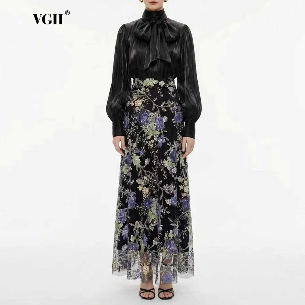 VGH Elegant Chic Black Floral  - Women Formal Wear Set ulasan dan harga