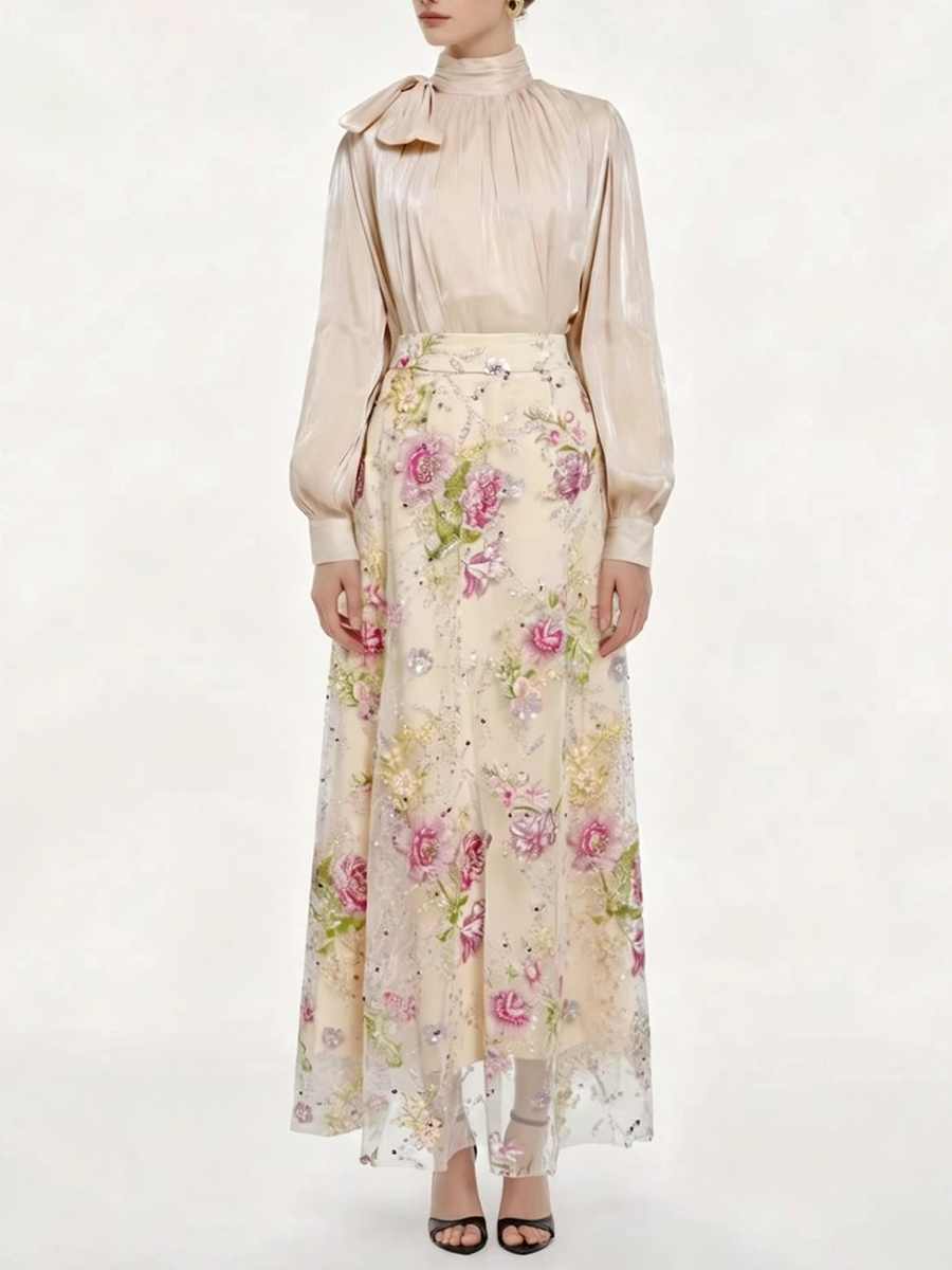 VGH Elegant Chic Black Floral  - Women Formal Wear Set ulasan dan harga