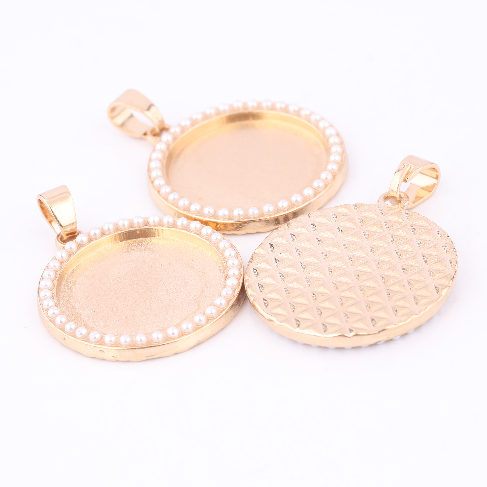 5pcs Kc Gold Pearl Cabochon Ba - Pearl Necklace Set ulasan dan harga