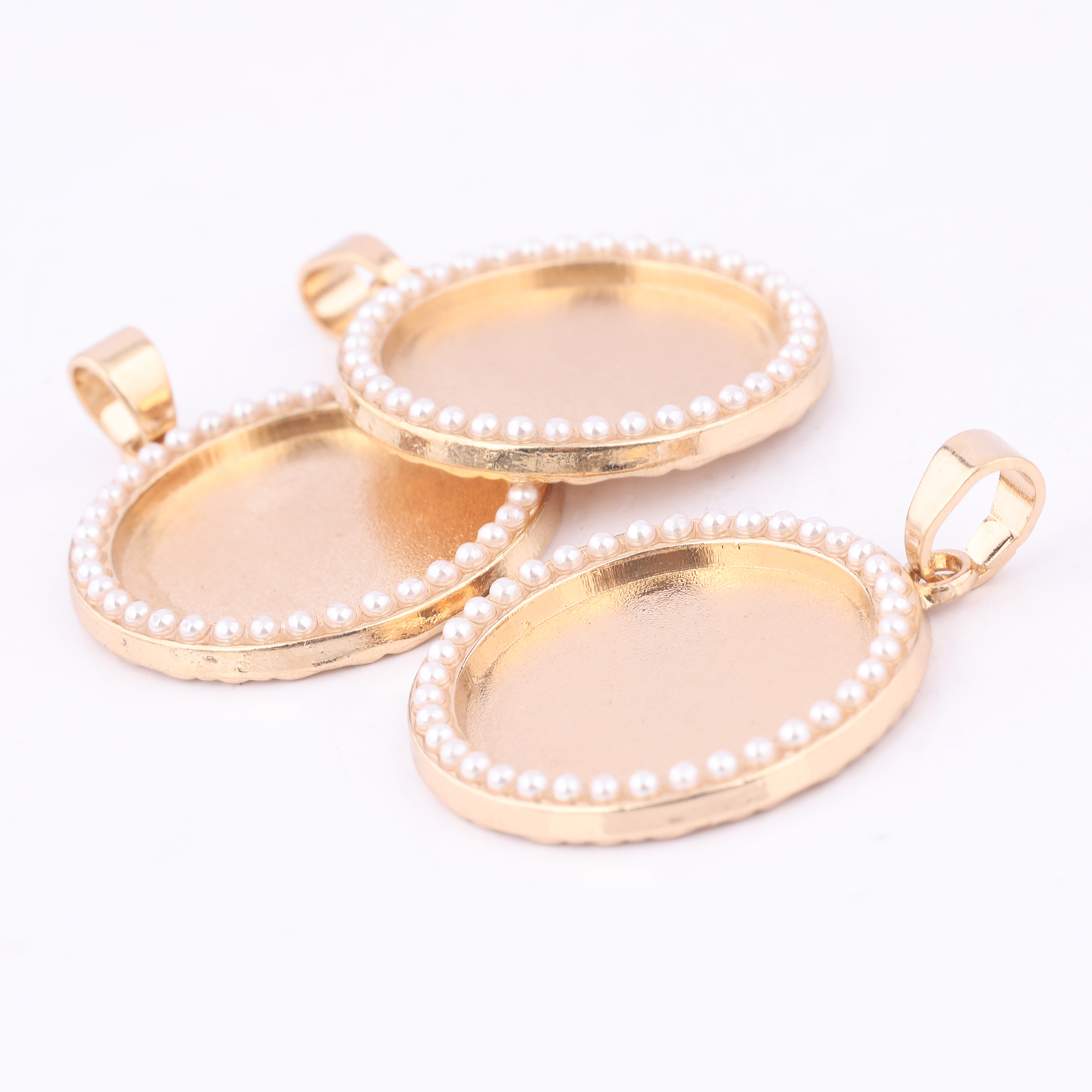 5pcs Kc Gold Pearl Cabochon Ba - Pearl Necklace Set ulasan dan harga