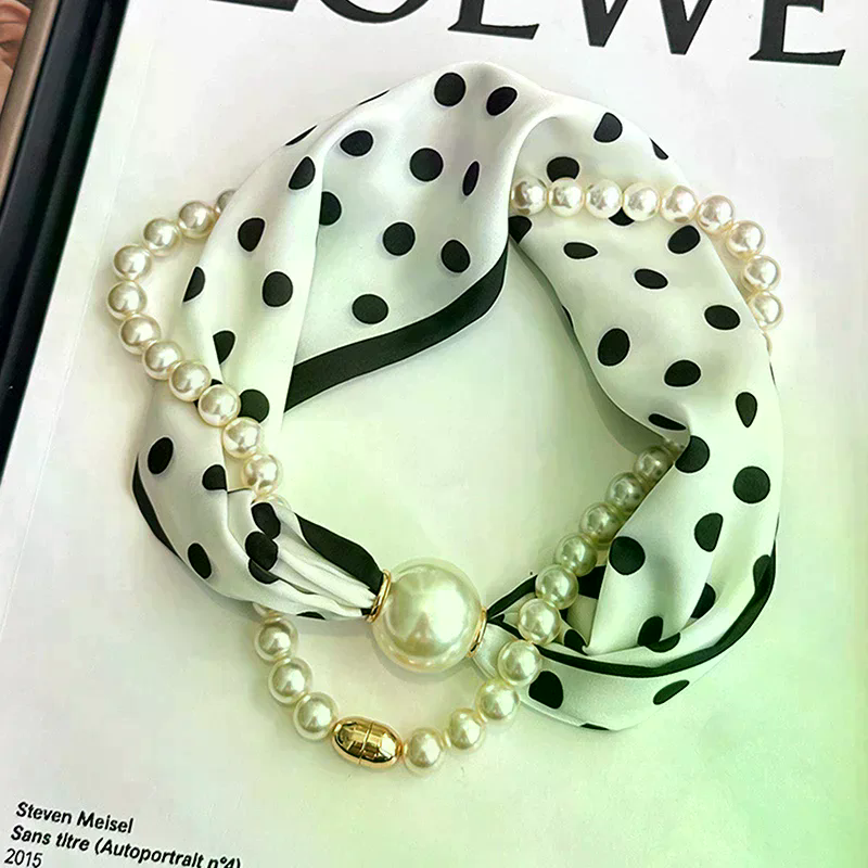 Magnetic Narrow Elegant Satins - Pearl Necklace Set ulasan dan harga
