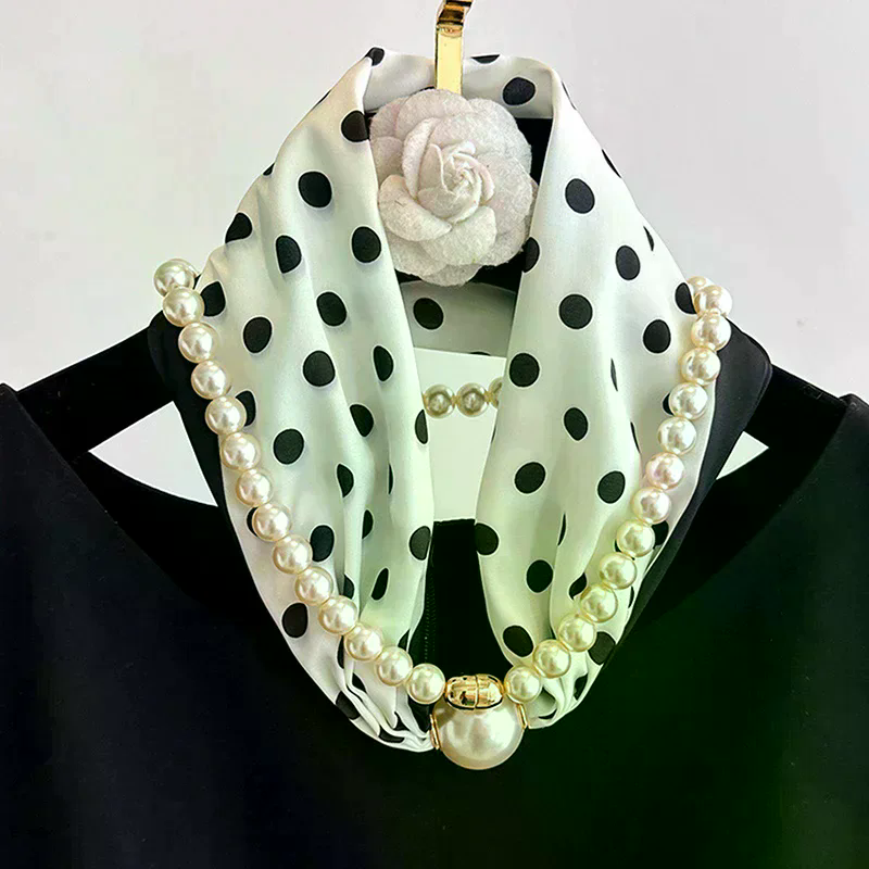 Magnetic Narrow Elegant Satins - Pearl Necklace Set ulasan dan harga