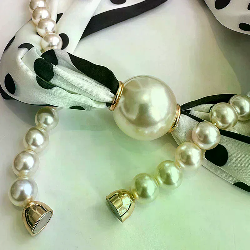 Magnetic Narrow Elegant Satins - Pearl Necklace Set ulasan dan harga