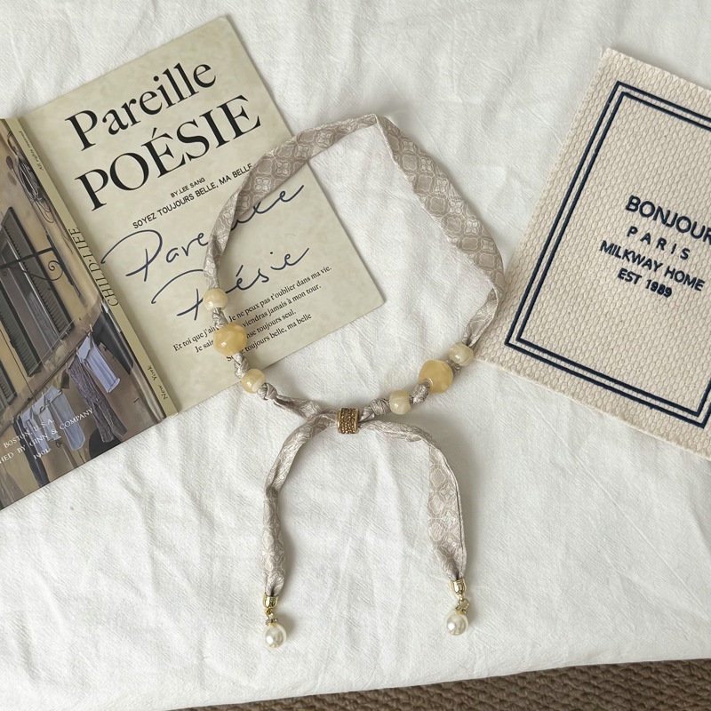Retro Beaded Pearl Pendant Sil - Pearl Necklace Set ulasan dan harga