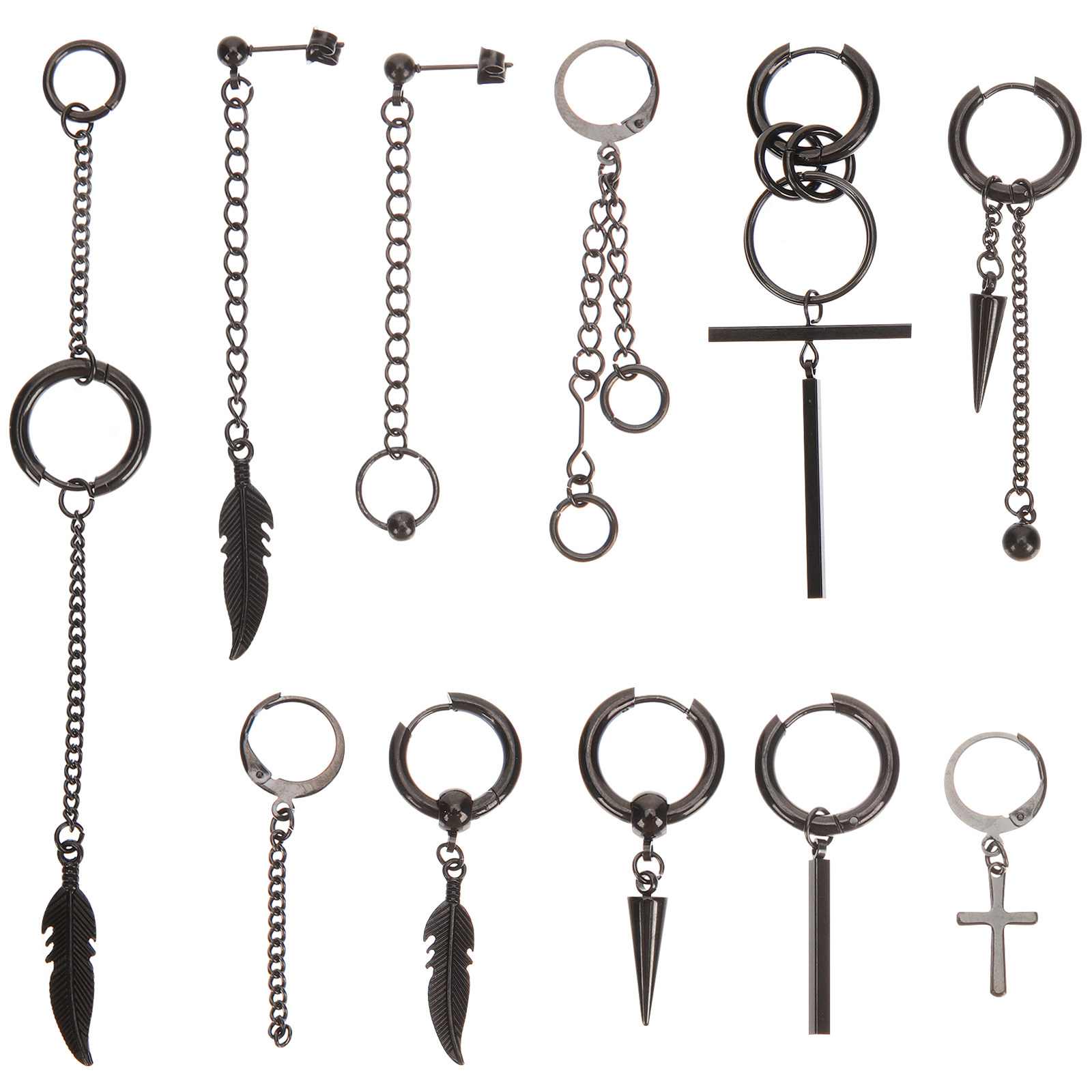 11Pcs Personality Clip on Earr - Formal Wear Jewelry For Women ulasan dan harga