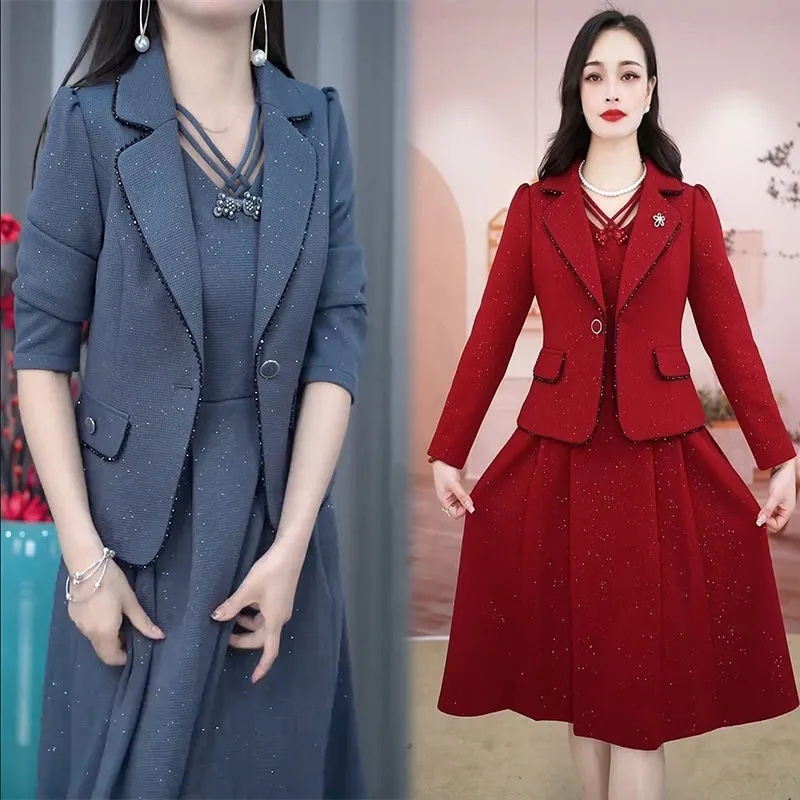 Middle Aged Female Dress Sets  - Women Formal Wear Set ulasan dan harga
