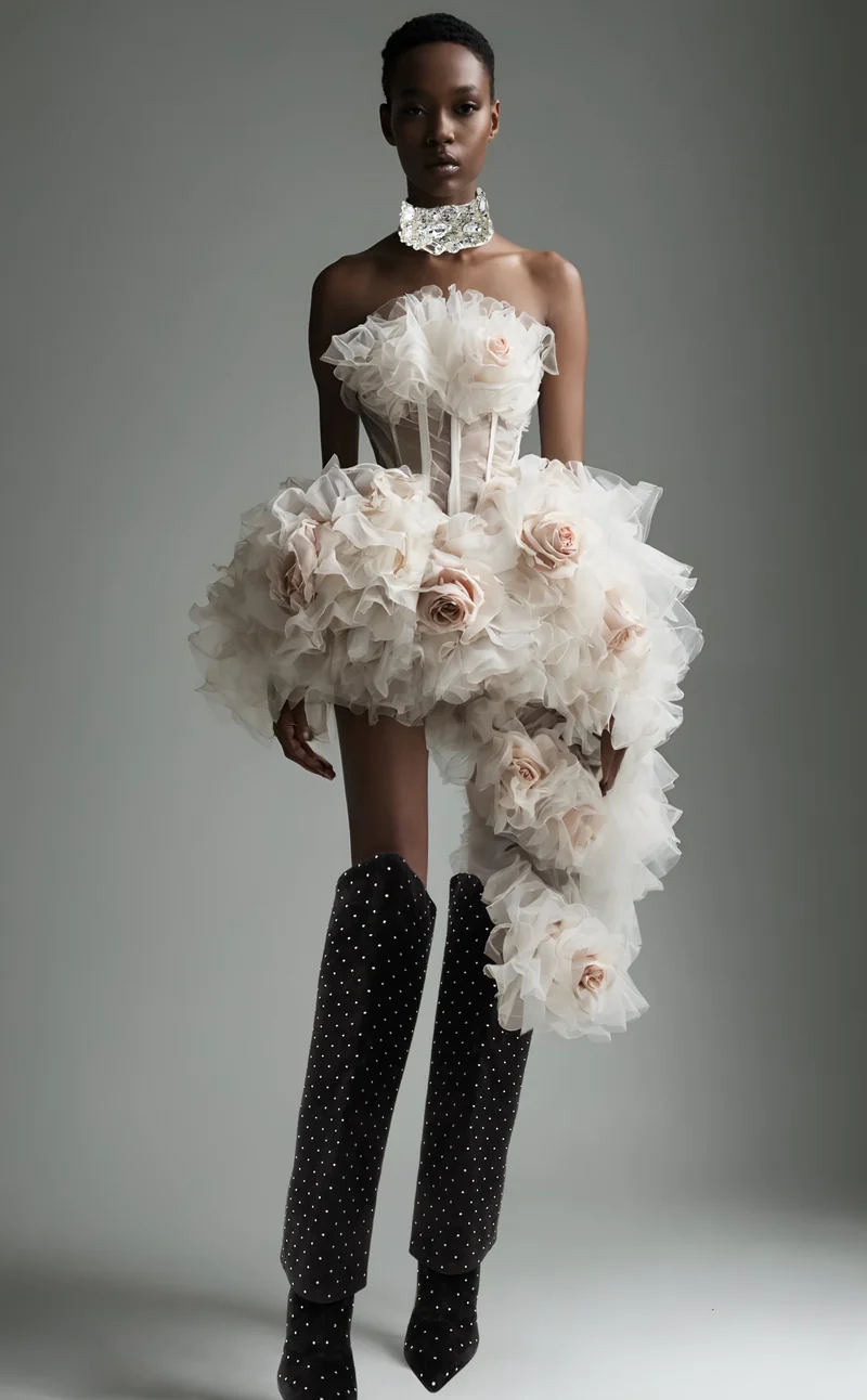 Gothic Asymmetrical Floral Sho - Women'S Gothic Formal Wear ulasan dan harga
