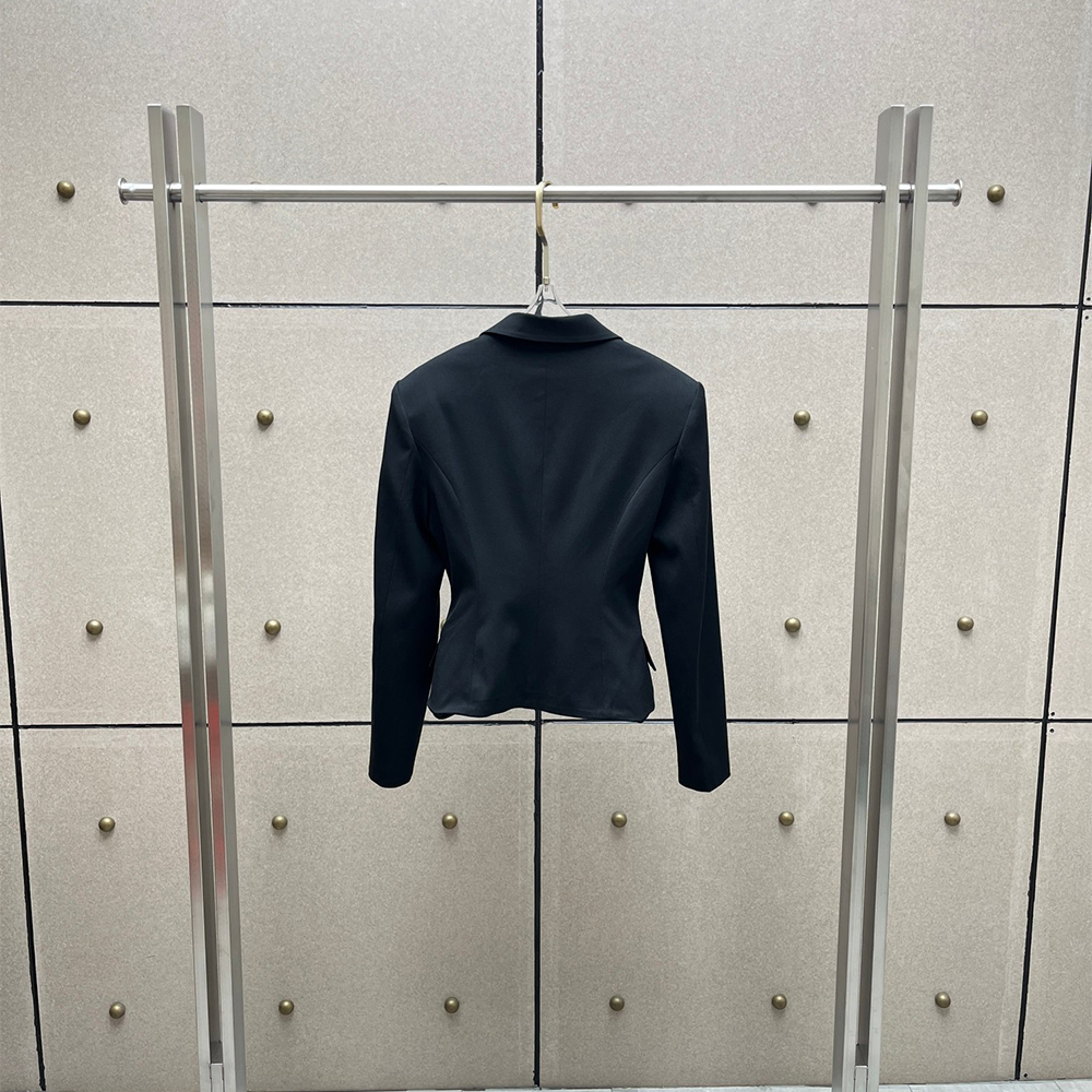 Y2K Cropped Wool Blend Blazer  - Tailored Coat Wool ulasan dan harga